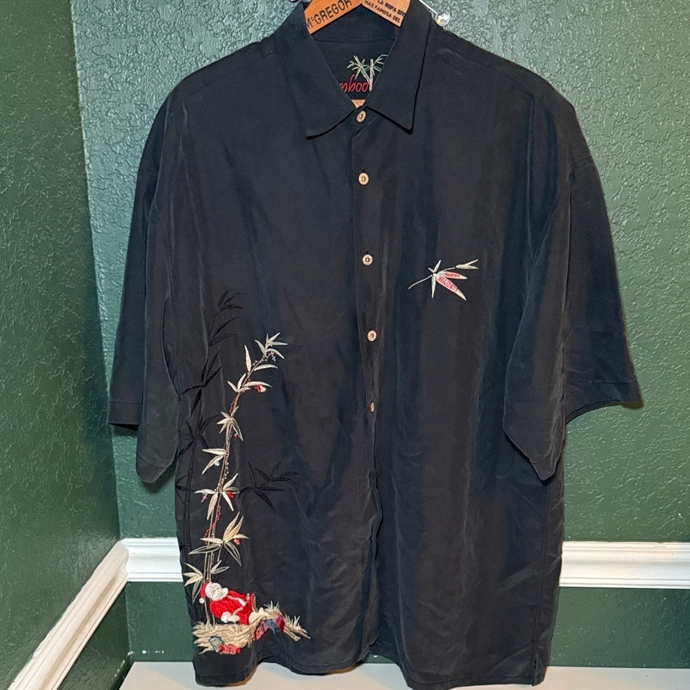 Bamboo Cay Men's Merry Christmas Santa Button Up Shirt Size XXL Short Sleeve